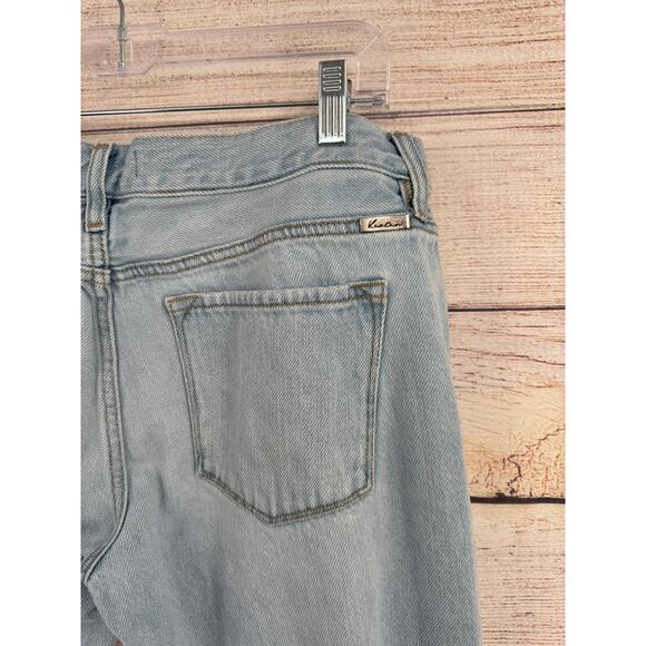 Kancan Delta Mid Rise Boyfriend Jeans Junior 13 Blue Light Wash Denim Distressed - Picture 4 of 11